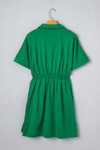 Green Bohemian Lace Trim Dress