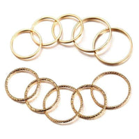 Handcrafted boho gold band rings