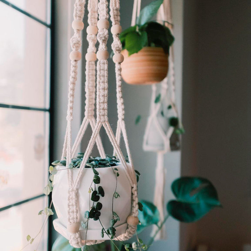 Handmade Macrame Hanger Fringe Close-Up