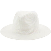 Handwoven bohemian fedora wide straw brim