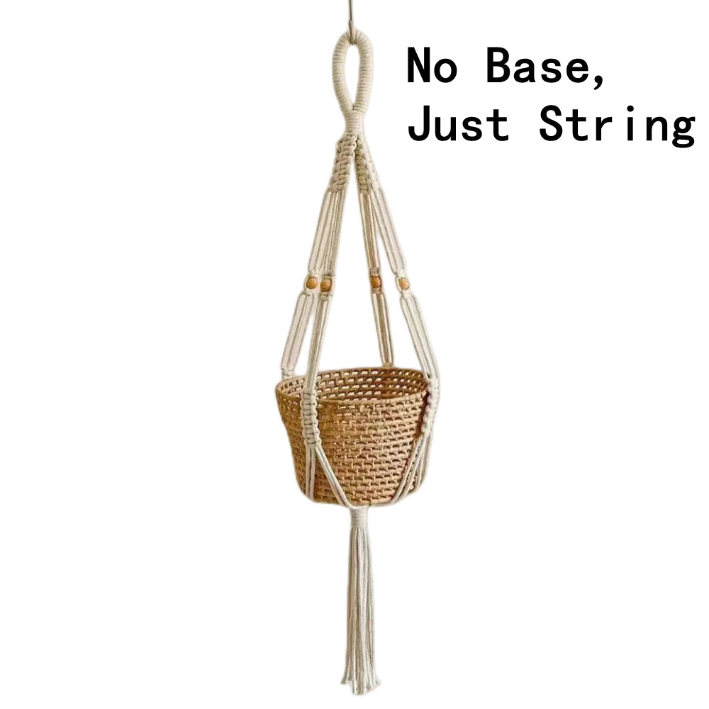Handwoven boho plant suspension