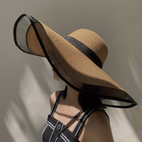 Handwoven Tan Straw Bucket Hat