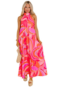 High Neck Dress Pattern Detail