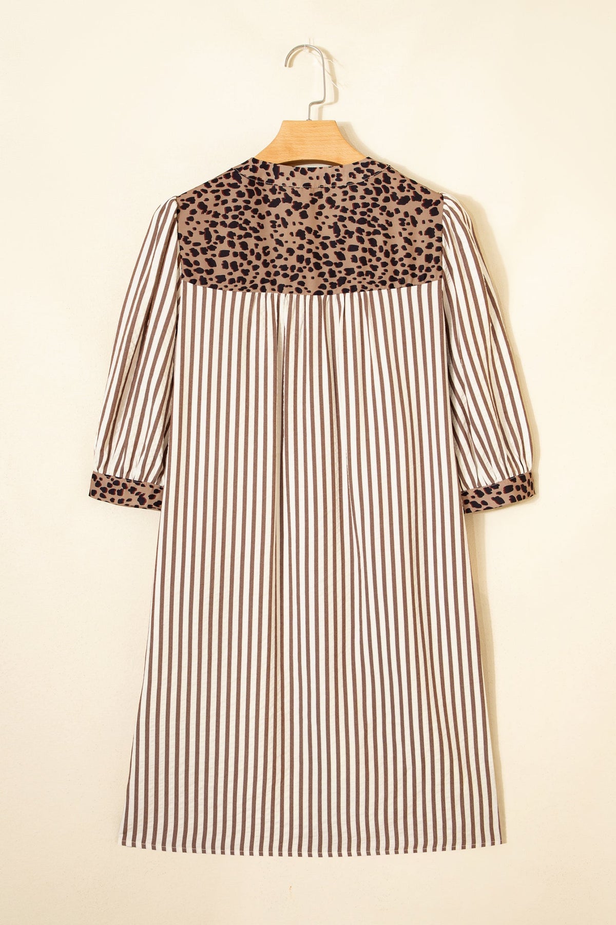 Khaki Bohemian Casual Mini Dress