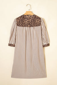 Khaki Bohemian Casual Mini Dress