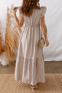 Khaki Bohemian Long Summer Dress