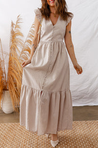 Khaki Loose Fit Boho Dress