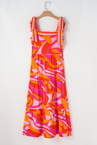 Knotted boho dress flowing skirt