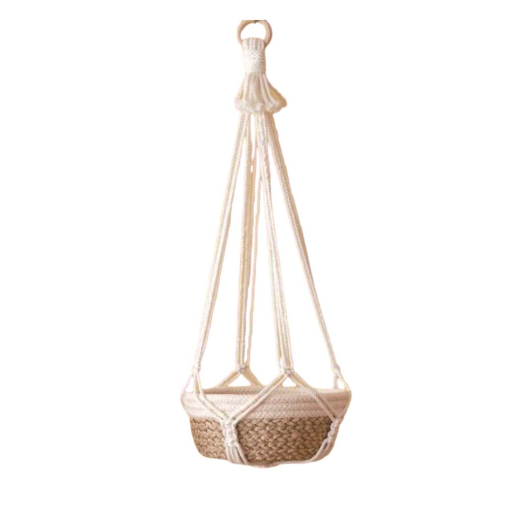 Knotted cotton boho planter