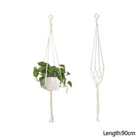 Knotted Cotton Plant Hanger White