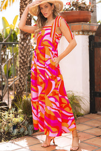 Knotted strap bohemian summer dress