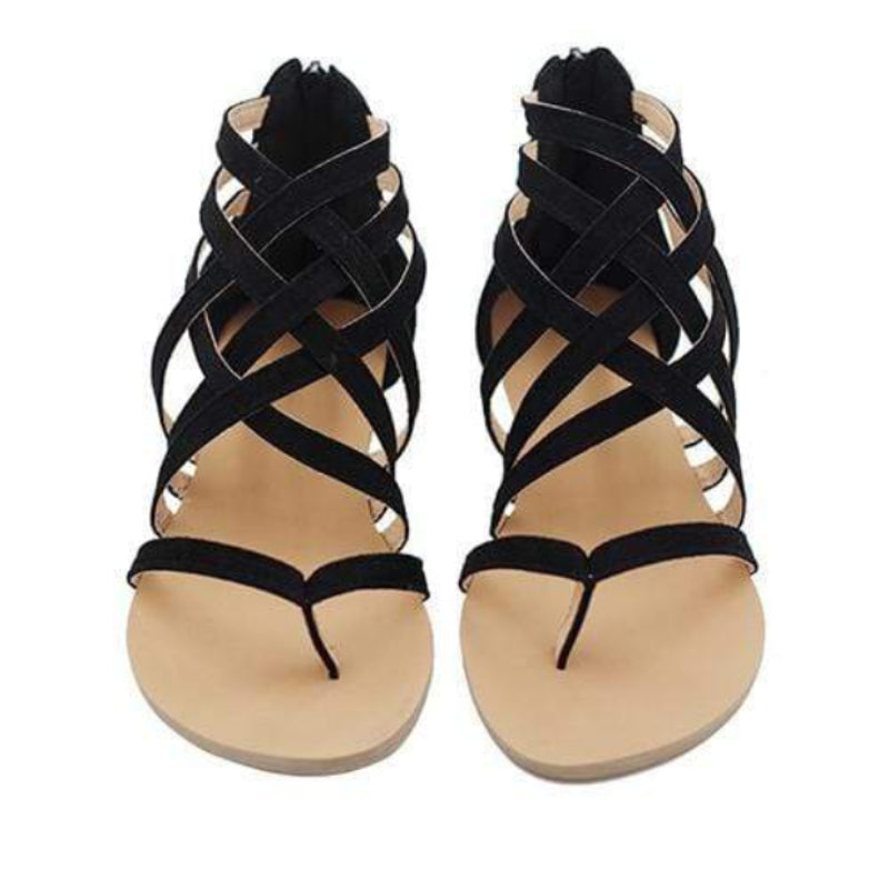 Leather strappy bohemian footwear