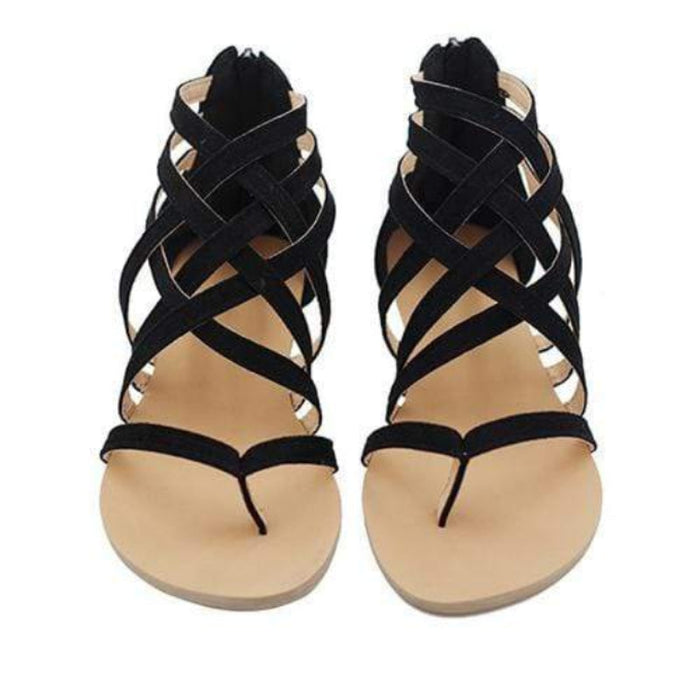 Leather strappy bohemian footwear