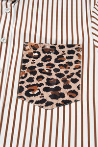 Leopard boho belted shirt dress
