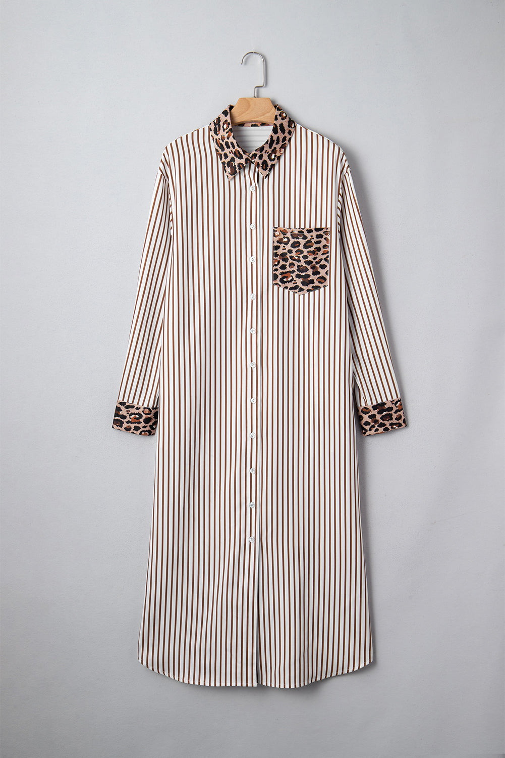 Leopard button-down maxi outfit