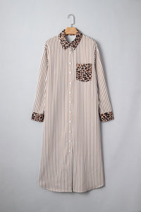 Leopard button-down maxi outfit