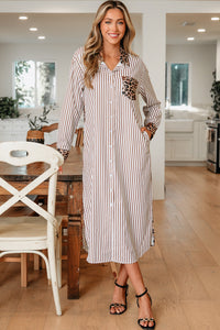 Leopard Shirt Maxi Dress