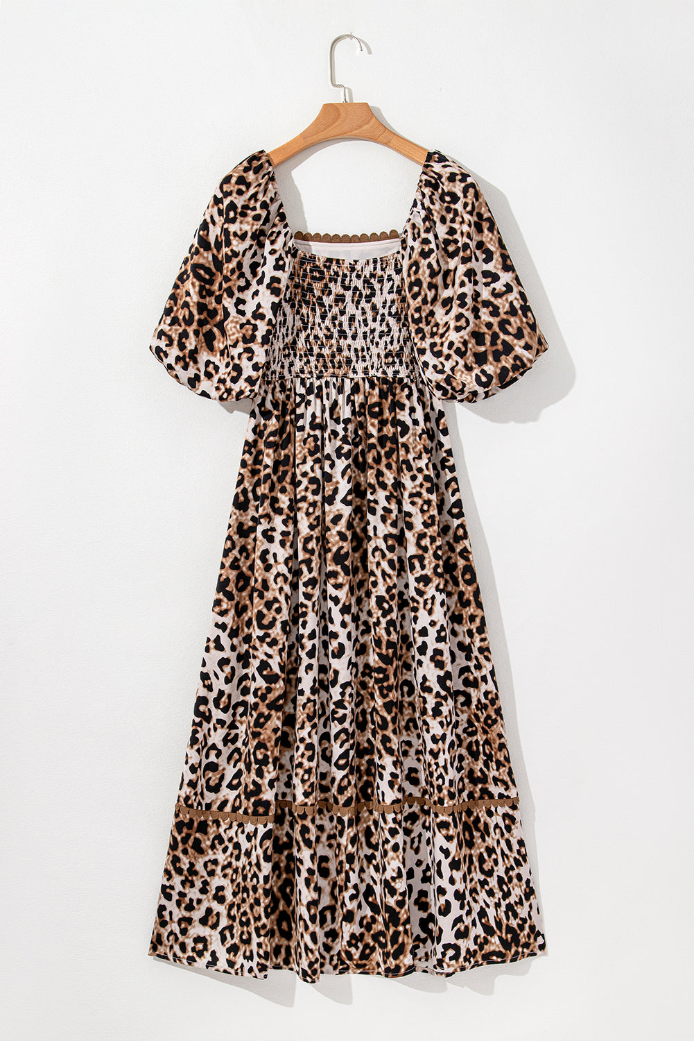 Leopard V-Neck Flowing Dress