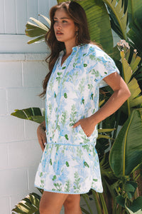Light Blue Bohemian Flowy Dress