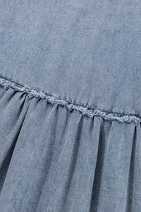 Light Denim Bohemian Dress Close-Up