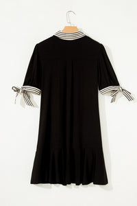 Lightweight Black Bohemian Mini Dress