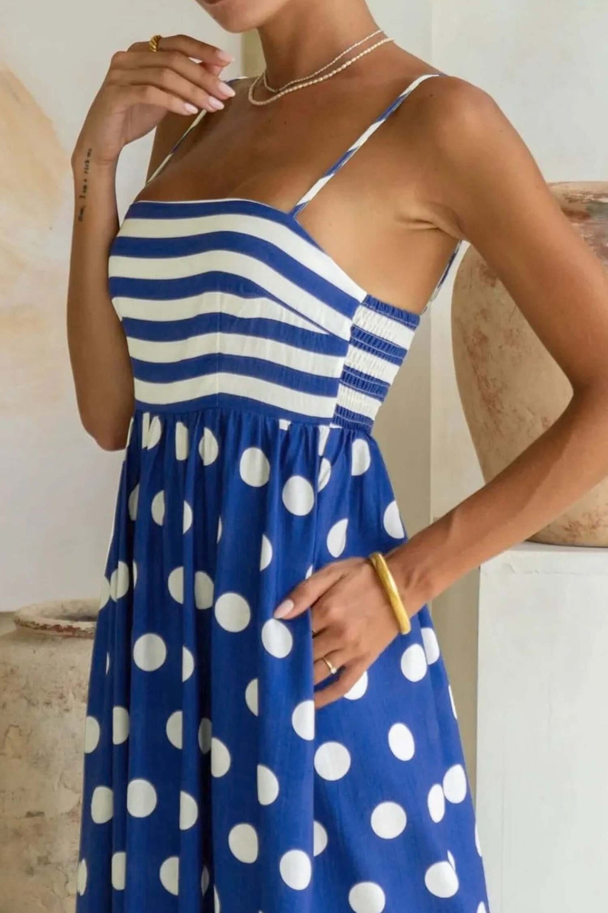Lightweight Bohemian Dotted Sundress