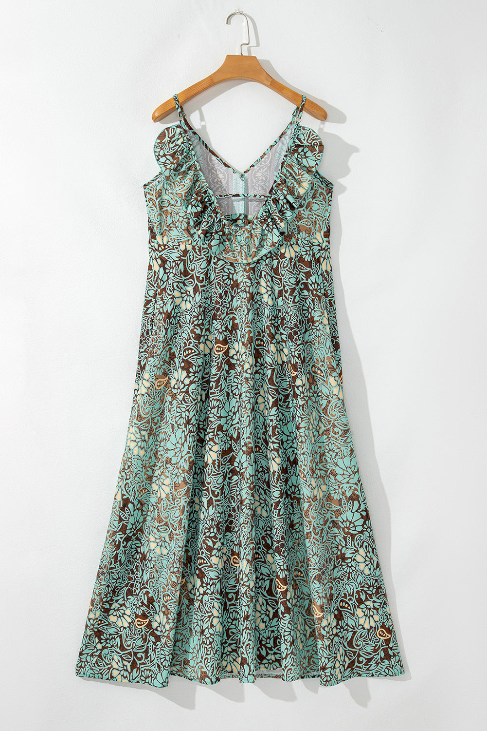 Lightweight bohemian green maxi silhouette