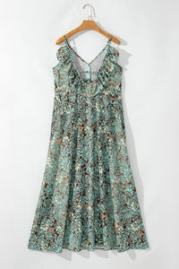 Lightweight bohemian green maxi silhouette