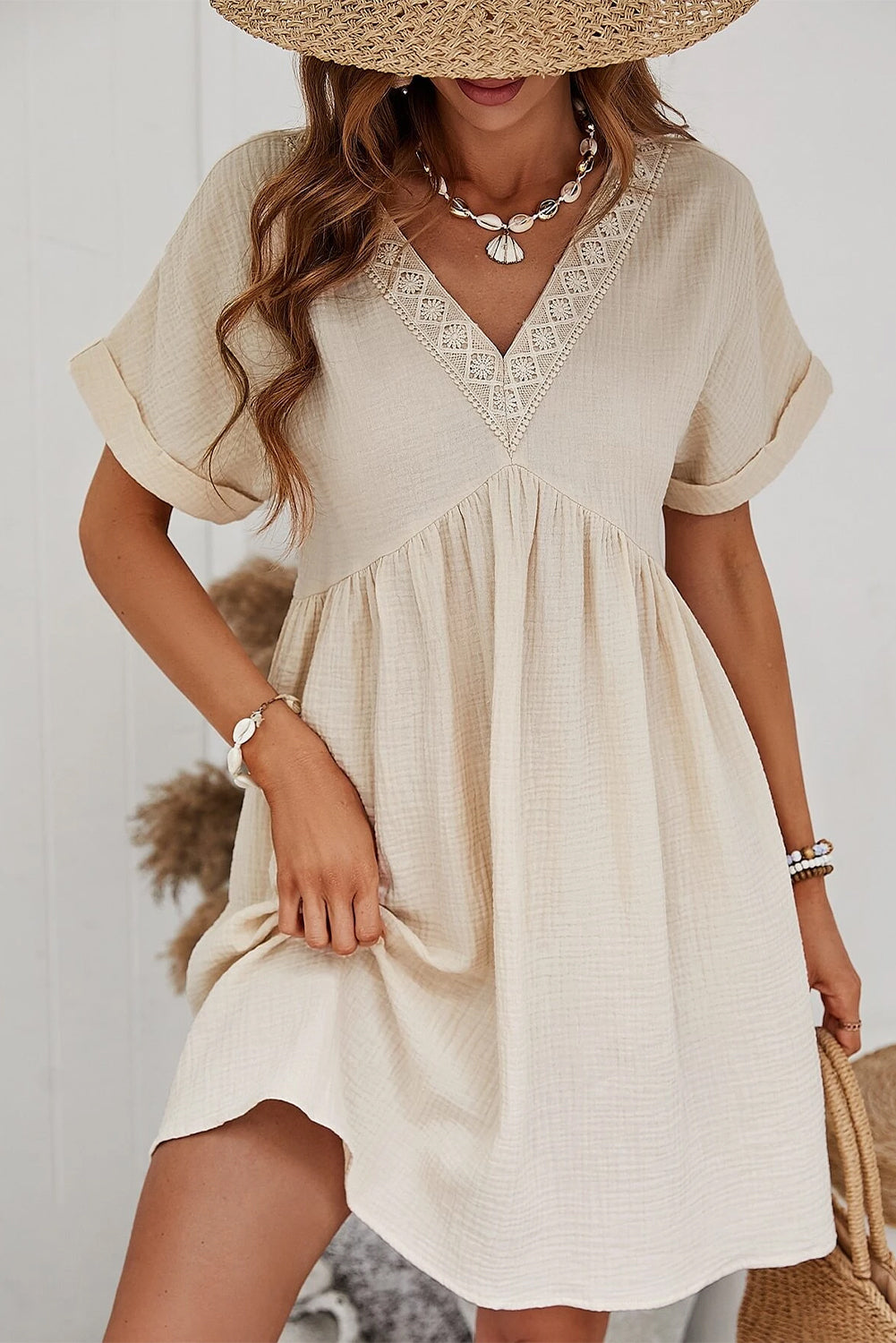 Lightweight Bohemian Lace Dress Closeup