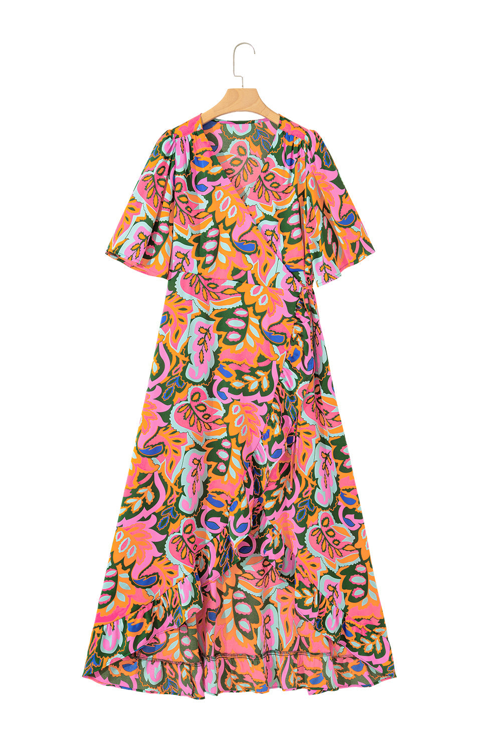 Lightweight bohemian long dress closeup