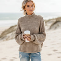 Lightweight bohemian sweater earth tone