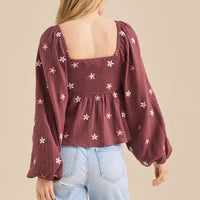 Lightweight boho tunic loose sleeve