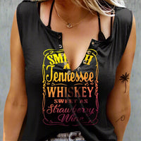 Lightweight distressed vintage women's tank