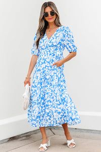 Lightweight floral summer dress closeup