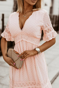 Lightweight Pink Bohemian Dress Back