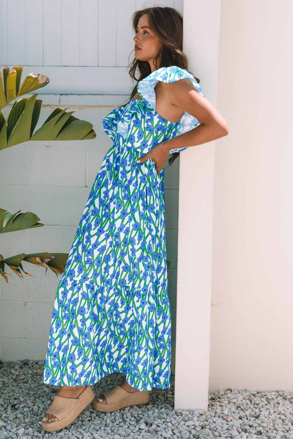 Lightweight square neck summer dress