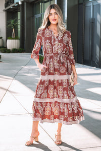 Lightweight tiered cotton maxi dress