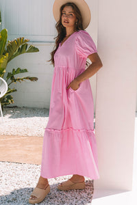 Lightweight V neck beach dress