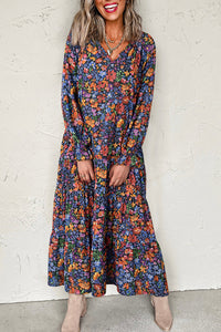 Long bohemian summer dress colorful