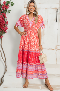 Long boho dress earth tones