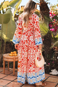 Long sleeve boho dress back