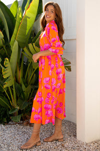 Long sleeve boho dress cotton
