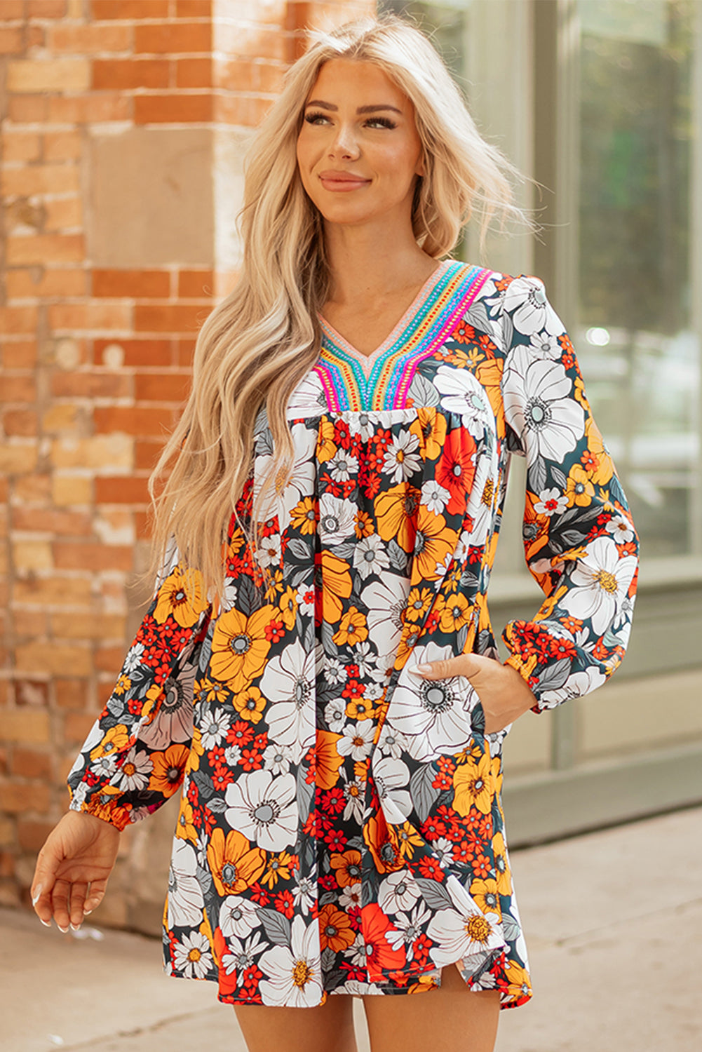 Long Sleeve Lace Mini Dress