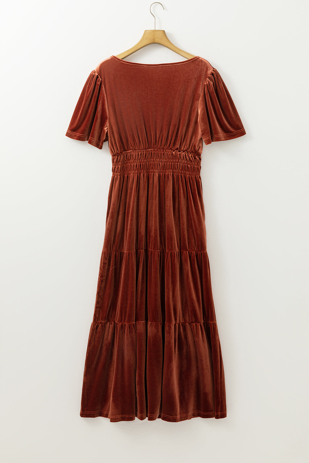 Long velvet boho dress back