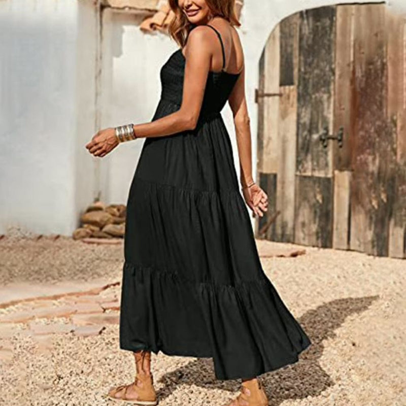 long black boho dress