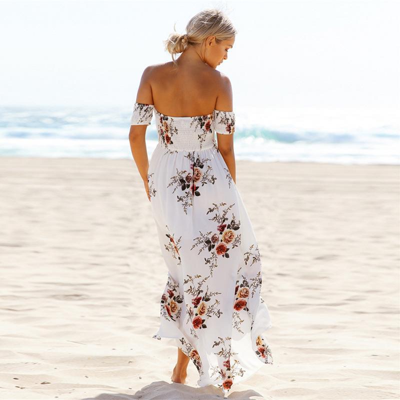 long boho summer dress white
