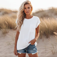 Loose fit boho blouse beige