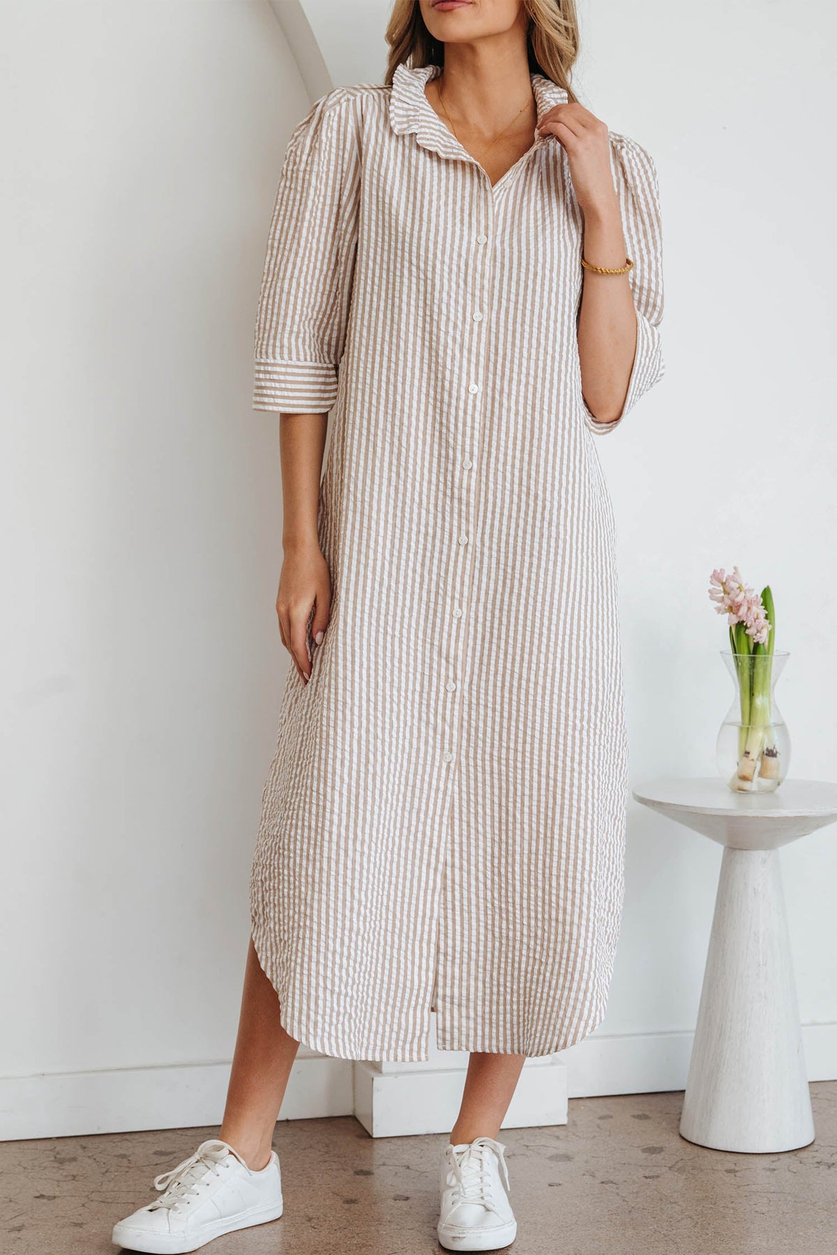 Loose Fit Linen Maxi Dress