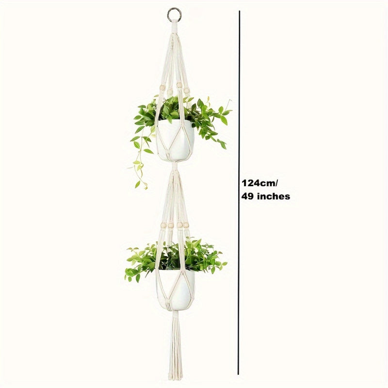 Macrame plant holder kitchen window