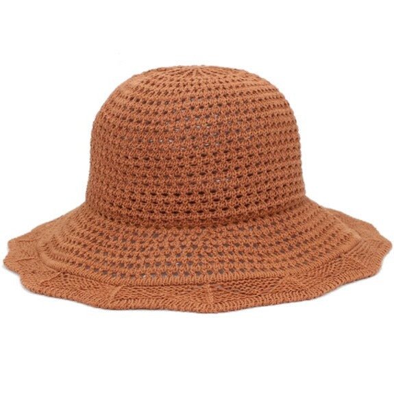 Natural beige bohemian sun hat